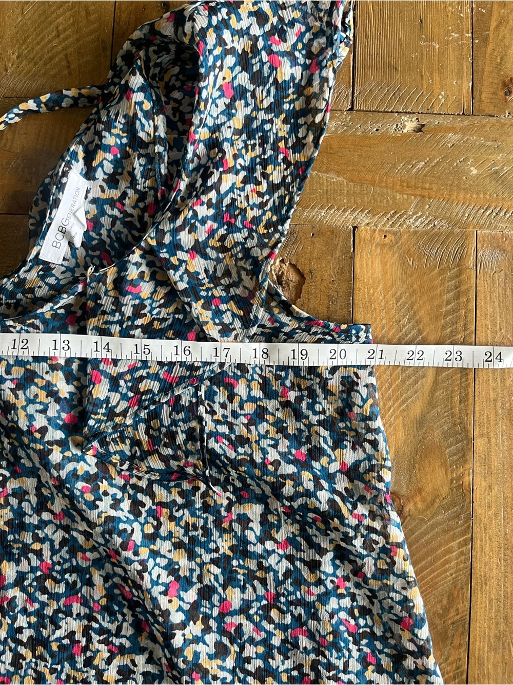 BCBGeneration Boho Sheer Ruffle Sleeve Floral Blouse Cottagecore US L - Picture 7 of 11